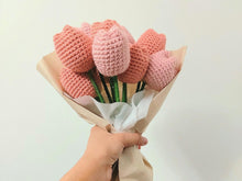 Load image into Gallery viewer, Crochet Flower Tulip Birthday Gift Knitted Flower Bouquet Gift Bday Crochet Crochet Tulip Bouquet Gift For Mother Day Flowers Bunch
