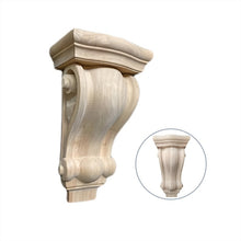 Load image into Gallery viewer, Carved Wood Plain Corbel - Unfinished Corridor Arcade Corbels, Stucco Archway Corbels, Hallway Corbels- Pack of 2
