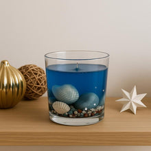 Load image into Gallery viewer, Ocean Gel Candle, Seashell Decorative Candle, Blue Gel Jar Candle, Nautical Home Decor, Unique Handmade Gift for Holidays Xmas
