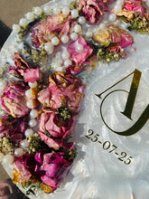 Load image into Gallery viewer, Varmala Flower Preservation Resin Keepsake | Wedding Garland Memory Block | Custom Floral Keepsake Gift
