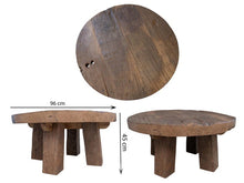 Load image into Gallery viewer, Handmade Rustic solid Wood Round Coffee Table | Solid Reclaimed Wood | Farmhouse Living Room Furniture
