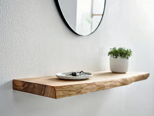 Load image into Gallery viewer, Handmade Rustic Live Edge Floating Shelf: Solid Wood Wall Decor
