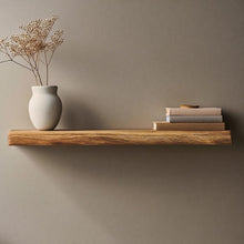 Load image into Gallery viewer, Handmade Rustic Live Edge Floating Shelf: Solid Wood Wall Decor
