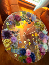 Load image into Gallery viewer, Handmade epoxy resin flower table large 18” , customization available. Book yours now
