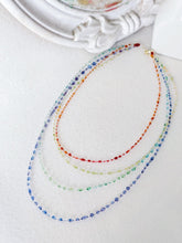 Load image into Gallery viewer, Resin Rainbow Beaded Choker Necklace, Multi Color Pride Jewelry
