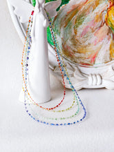 Load image into Gallery viewer, Resin Rainbow Beaded Choker Necklace, Multi Color Pride Jewelry
