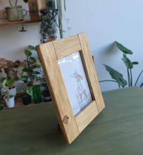 Load image into Gallery viewer, Rustic wooden photo frame with glass: vintage style, solid wood
