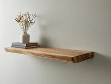 Load image into Gallery viewer, Handmade Rustic Live Edge Floating Shelf: Solid Wood Wall Decor

