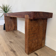Load image into Gallery viewer, Handmade Vintage Teak Wood Bench , Solid Wooden Bench, Farmhouse Entryway Bench, Natural Console Table
