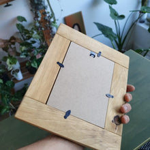Load image into Gallery viewer, Rustic wooden photo frame with glass: vintage style, solid wood
