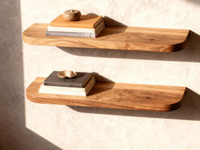 Load image into Gallery viewer, Rounded Corner Wood Walnut Floating Shelf: Modern Rustic Home Decor
