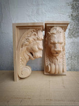 Load image into Gallery viewer, Handmade Lion Face Wooden Corbel Bracket Lion Head. Price per 1 piece.
