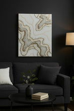 Load image into Gallery viewer, Geode Resin Painting: White and Gold Epoxy Wall Art
