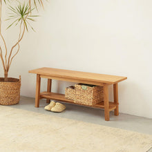 Load image into Gallery viewer, Entryway Solid Wood Shoe bench , wooden natural look bench
