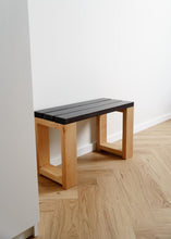 Load image into Gallery viewer, Modern bench, minimalist entryway seating, Scandi style indoor bench, solid wood hallway furniture
