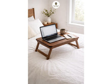 Load image into Gallery viewer, Wooden Bed Tray Table, Folding Breakfast Serving Tray, Wooden Tray, Wooden Serving Tray, Folding Table
