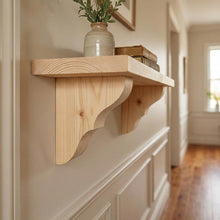 Load image into Gallery viewer, Wooden Floating Shelf Support bracket, Wooden Home Decor , Pure Solid Wood Hand Carved
