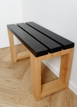 Load image into Gallery viewer, Modern bench, minimalist entryway seating, Scandi style indoor bench, solid wood hallway furniture
