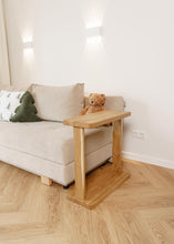 Load image into Gallery viewer, Slim side table, narrow bedside coffee table, living room furniture, indoor plant stand
