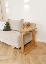 Load image into Gallery viewer, Slim side table, narrow bedside coffee table, living room furniture, indoor plant stand
