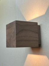 Load image into Gallery viewer, Handmade Wood Sconce: Modern Cube Lamp, Wooden Wall mount lamp, Wooden Lamp
