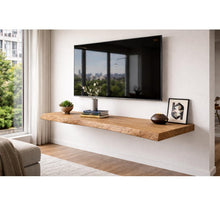 Load image into Gallery viewer, Live Edge Wooden TV Stand - Natural Solid Wood Media Console - Handmade Live Edge TV Stand - Solid Wood Media Unit-Custom Live Edge TV Stand
