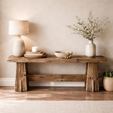 Load image into Gallery viewer, Rustic Solid Wood Farmhouse Bench Rustic Entryway dining
