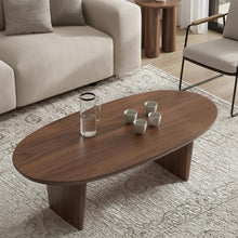 Load image into Gallery viewer, Solid Wood Oval Coffee Table, Scandinavian Nordic Living Room Table, Minimalist Wooden Tea Table, Solid Wood Low Coffee Table
