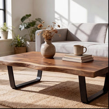 Load image into Gallery viewer, Solid Teak woodTabletop with Live Edge – Natural Wood Slab, Handmade Wooden Table Top
