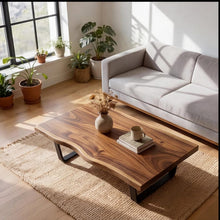 Load image into Gallery viewer, Solid Teak woodTabletop with Live Edge – Natural Wood Slab, Handmade Wooden Table Top
