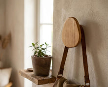 Load image into Gallery viewer, Minimalist Oval Wooden Wall Hook | Solid Wood Handmade Coat Hook Entryway Decor - Pack of 3
