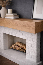 Load image into Gallery viewer, Rustic wood fireplace mantel, floating shelf, modern farmhouse fireplace beam, solid furniture
