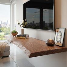 Load image into Gallery viewer, Live Edge Wooden TV Stand - Natural Solid Wood Media Console - Handmade Live Edge TV Stand - Solid Wood Media Unit-Custom Live Edge TV Stand
