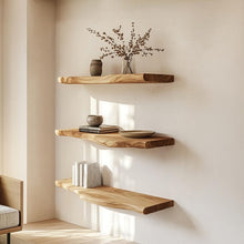 Load image into Gallery viewer, Solid Wood Floating Shelf, Farmhouse Shelf, Bookshelf Minimalist Furniture Living Room Decor - Set of 3
