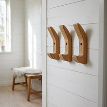 Load image into Gallery viewer, Modern wall hook - Made of solid wood, Wooden Wall Hook - Pack of 3
