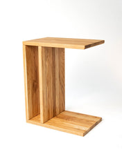 Load image into Gallery viewer, Royal Luxury Premium C Shaped Side Table for Couch Solid Oak Laptop Stand Small Computer Desk Wooden Sofa Table Slide Under Armrest Table
