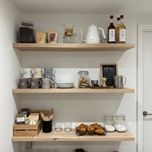 Load image into Gallery viewer, Long Rustic Floating Wooden Shelf: Solid Wood, Hidden Brackets - Pack of 3
