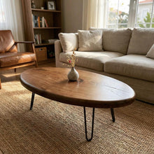 Load image into Gallery viewer, Solid Wooden Live Edge Coffee Table , Farmhouse Table – Rustic Wood, Customizable
