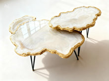 Load image into Gallery viewer, Luxury Nesting Geode-look Coffee Tables, Handmade Epoxy Resin &amp; Wood Art Marble Side Table Set
