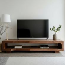 Load image into Gallery viewer, Premium Handcrafted Solid Wood TV Unit: Rustic Media Console &amp; Storage, Modern Wooden TV Unit Stand
