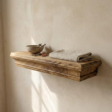 Load image into Gallery viewer, Solid Wood Fireplace Mantel Shelf, Rustic Floating Shelf, Home Decor, Wooden Carved Shelf

