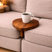Load image into Gallery viewer, Wooden Handmade Small Sofa Table cum Tray , Heart-Shaped Sofa Arm Tray | Personalized Wooden Couch Tray | Gift for Couples | Handmade Gift Idea, Solid Wood
