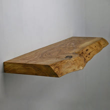 Load image into Gallery viewer, Premium Set of 2 Live Edge Long Wood Shelves, Floating Shelves, Designer Rustic Shelf
