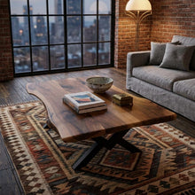 Load image into Gallery viewer, Live Edge Coffee Table - Rustic Solid Wood Center Table - Modern Solid Wood Living Room Furniture - Solid Wooded Organic Living Room Furniture
