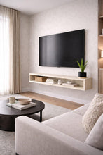 Load image into Gallery viewer, Wooden Floating TV Console Wall Mounted – Modern Minimal TV Unit with Storage, Solid Wood
