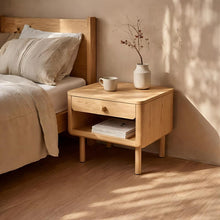 Load image into Gallery viewer, Minimalist Modern Solid Wood Bedside Table with Drawer, Wooden Night Stand
