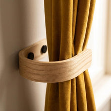 Load image into Gallery viewer, Luxury Curtain Holdbacks | Wooden Curtain Tie Backs | Wooden Curtain Hooks | Modern Minimalist Holdbacks - Pack of 2
