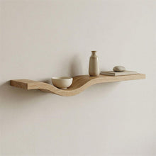 Load image into Gallery viewer, Curved Teakwood Wall Shelf, Handmade Wooden Floating Shelf, Modern Wave Shelf, Minimalist Wall Decor, Solid Wood Shelf, Japandi Shelf
