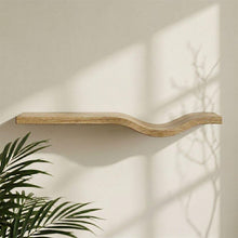Load image into Gallery viewer, Curved Teakwood Wall Shelf, Handmade Wooden Floating Shelf, Modern Wave Shelf, Minimalist Wall Decor, Solid Wood Shelf, Japandi Shelf
