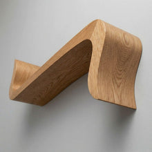 Load image into Gallery viewer, Luxury Royal Handmade Teak Wood Sculptural Floating Shelf, Japandi Modern Wood Wall Decor
